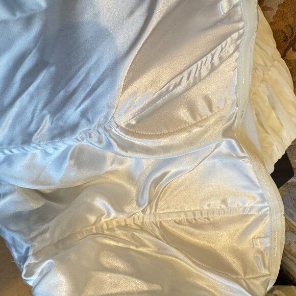 Bebe Strapless Bodycon White Mini Dress Gold Accents - Picture 6 of 12